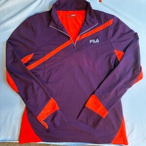 Fila Sport Running 1/4 Zip Pullover Athletic Purple Running Jacket Womens Large